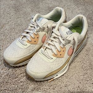 Nike Cream Sneakers with Pink & Tan Details